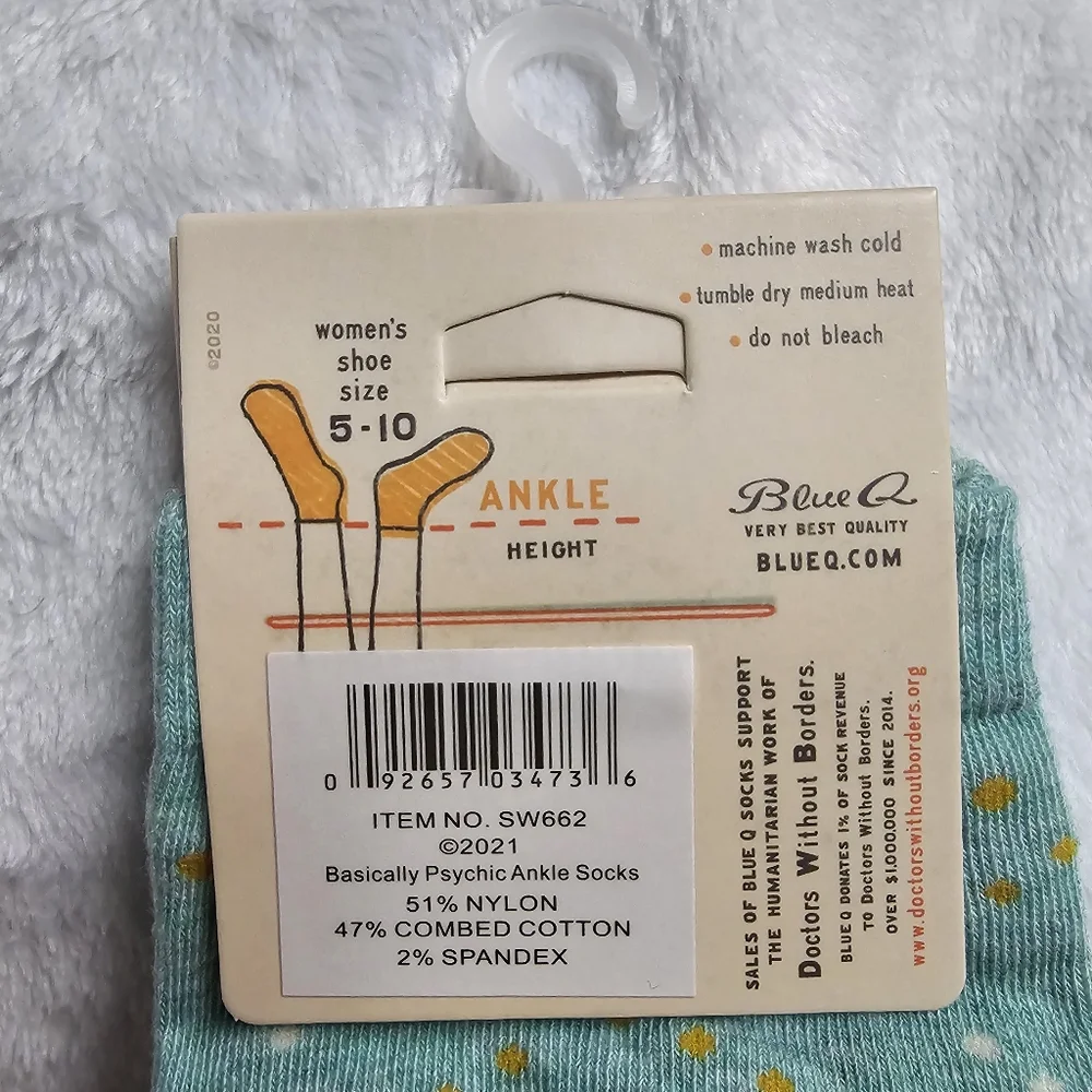 Blue Q Basically Psychic Women's Ankle Socks Novelty